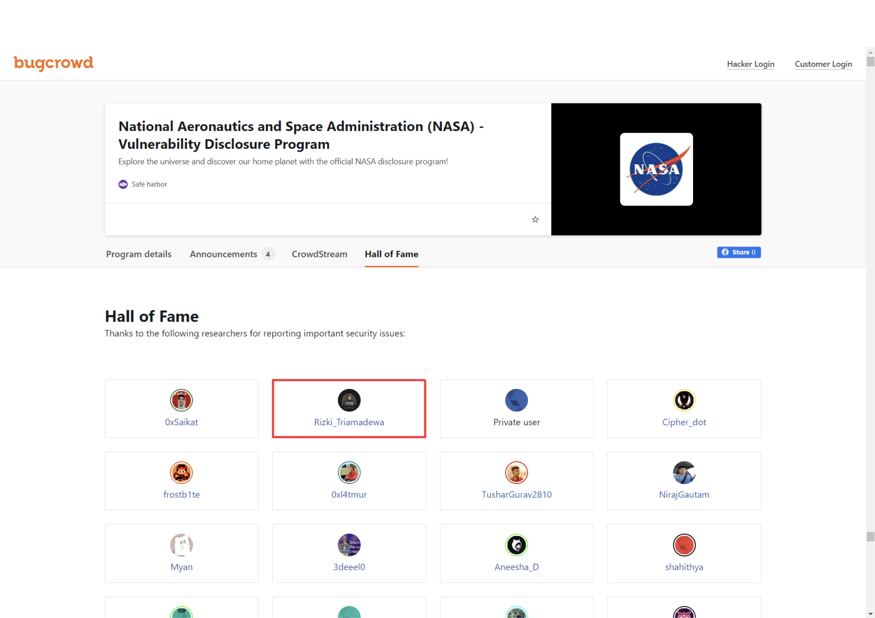 NASA Hall of Fame